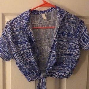 American Apparel Greek print crop top